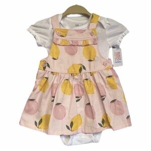 NEW! Carter's JOY citrus print 🍋 jumper/dress outfit 18 months